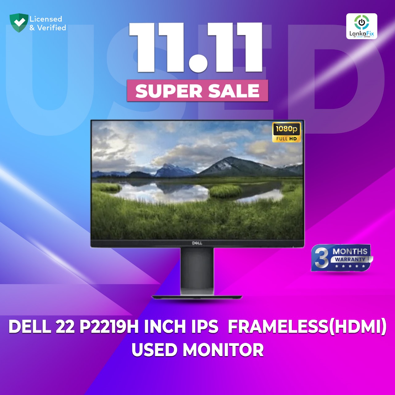 DELL 22 P2219H IPS FRAMELESS