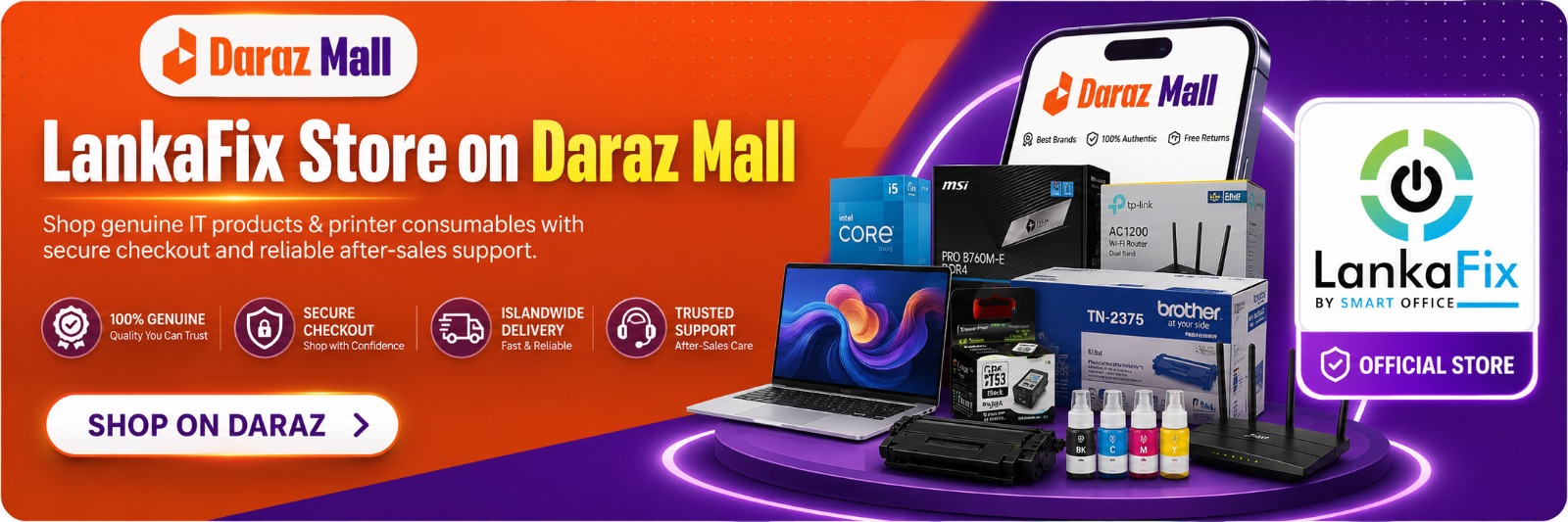 LankaFix Store on Daraz Mall — 100% genuine, secure checkout, islandwide delivery